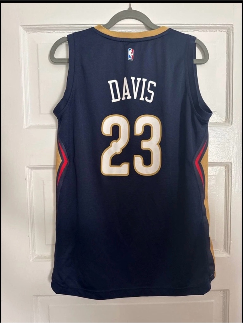 NBA New Orleans Anthony Davis #23 Navy Basketball Jersey L, EUC